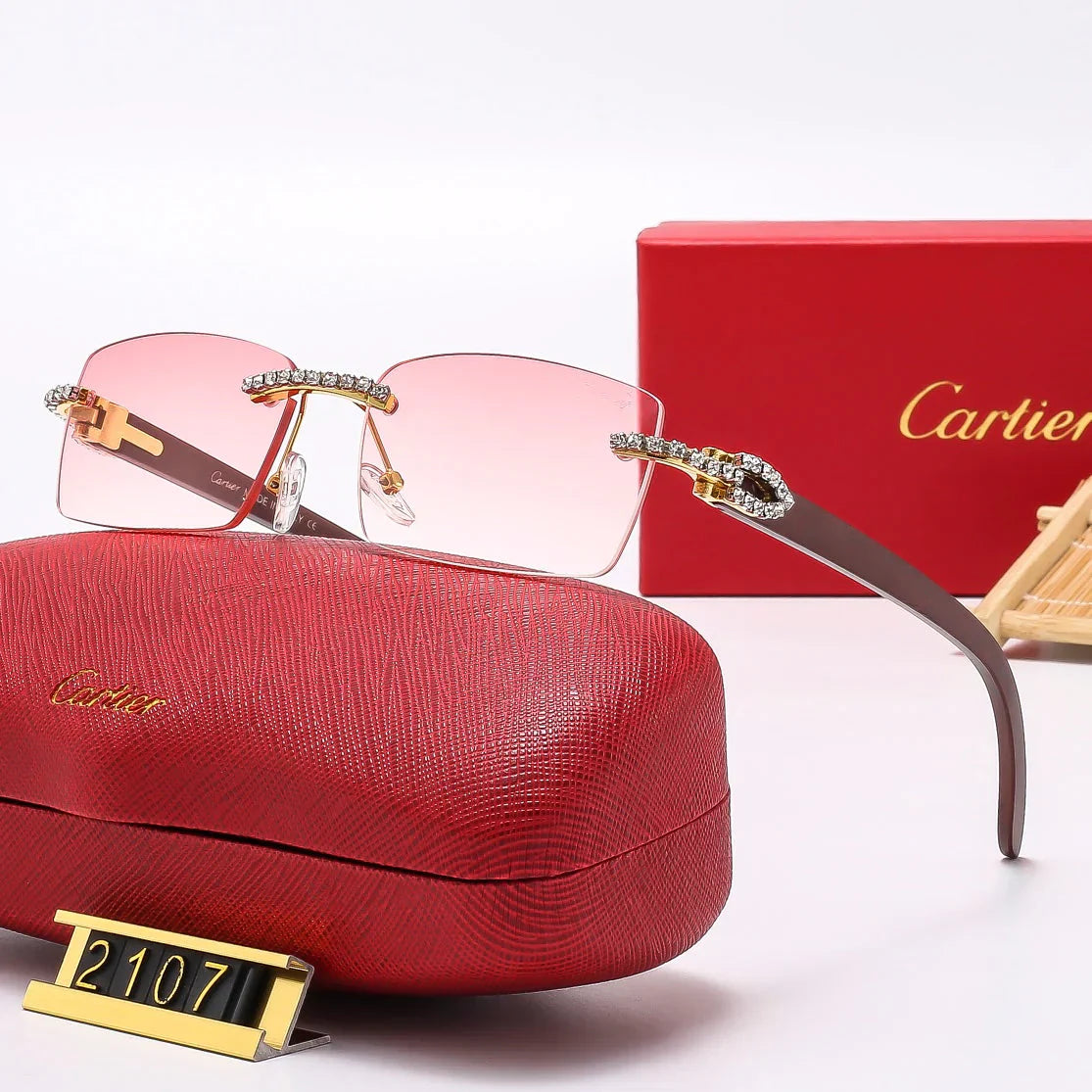 6 Colors Diamond Frameless Sunglasses 2107
