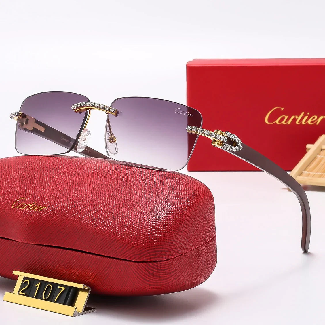 6 Colors Diamond Frameless Sunglasses 2107
