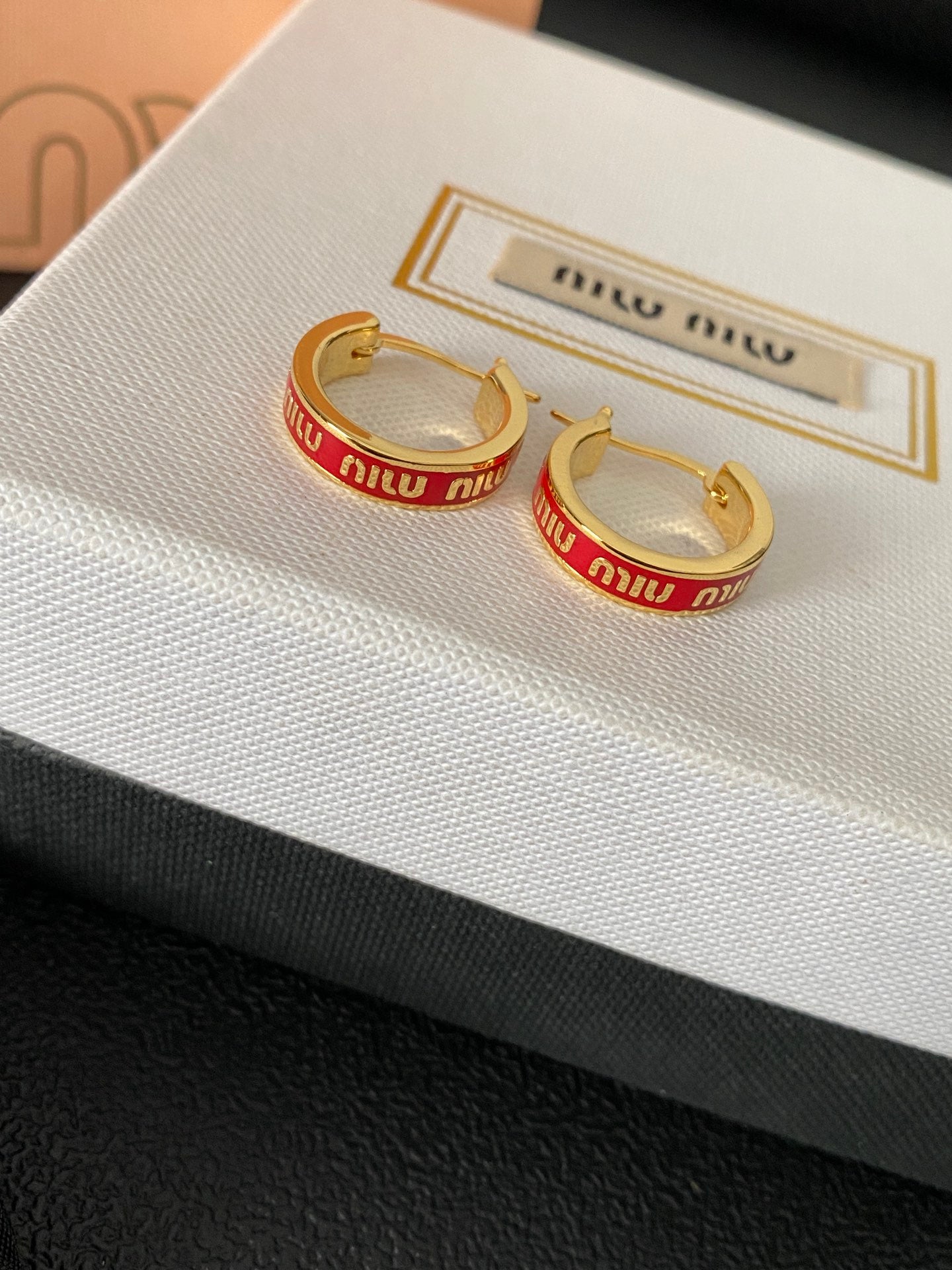 Enamel brass earrings