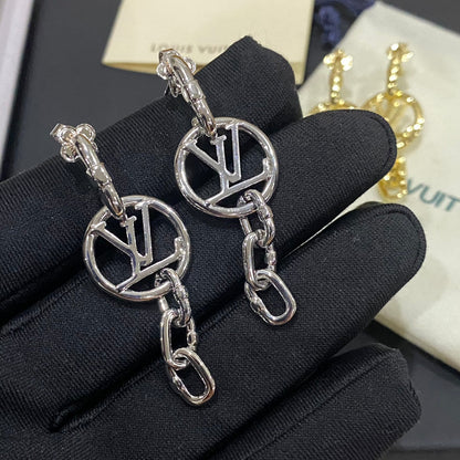 Chain Pendant Round Earrings